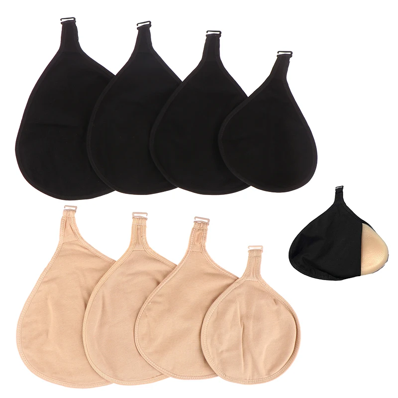 

Portable Breast Prosthesis Protective Pocket Soft Breathable Hook Cotton Fake Breast Protective Case Cotton Bags for Mastectomy