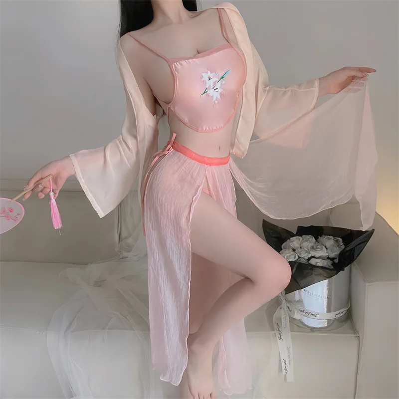 Соблазнительное сексуальное женское белье шифоновая ультратонкая форма