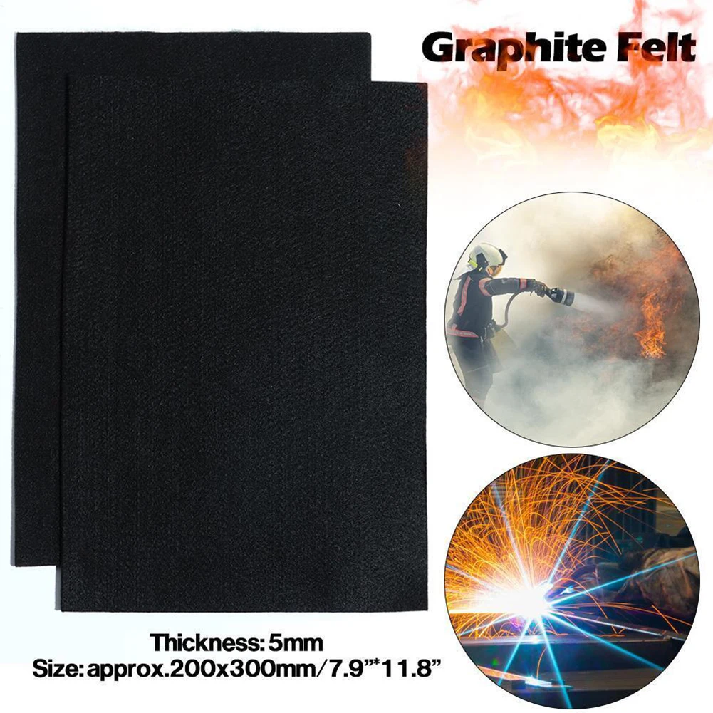 

Universal Graphite Felt Carbon Felt Factory Workshop 1Pc 200x300mm 5mm Thickness Fiber High Temperature Insulation