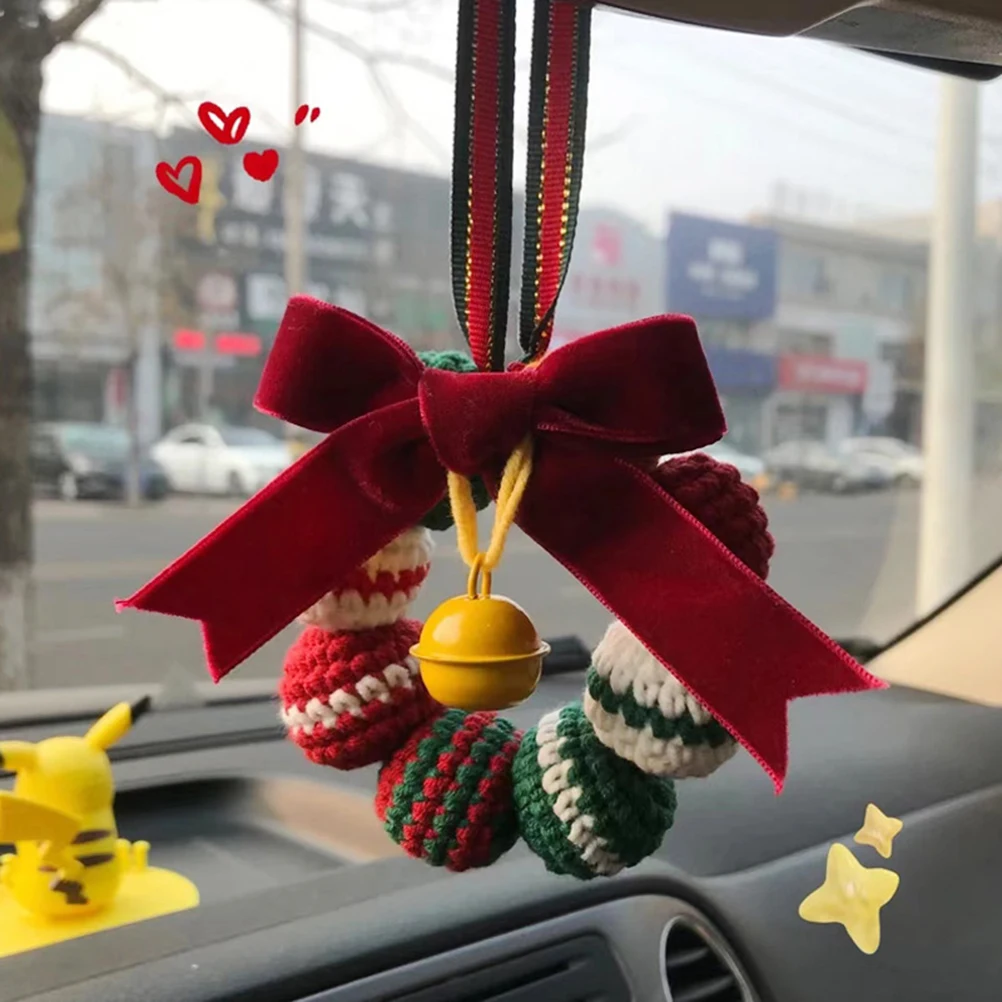 

Christmas Car Pendant Manual Diy Material Bag Crochet Wool Knitting Interior Rearview Mirror Pendant Ornament