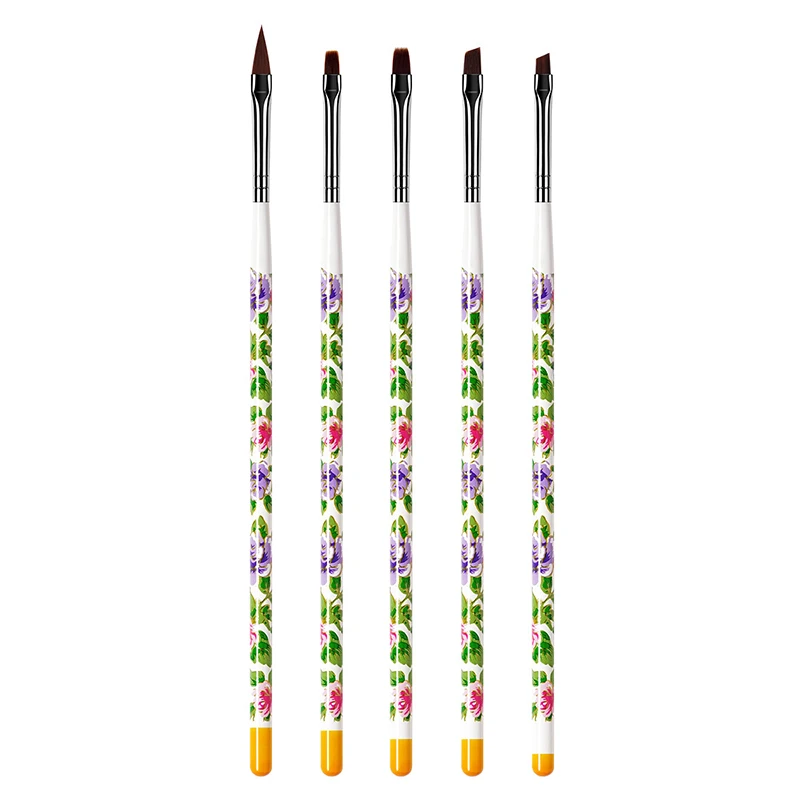 

5pcs Nylon Hair Wooden Handle Nail Art Brush DIY Watercolor Paint Brush Pen Set