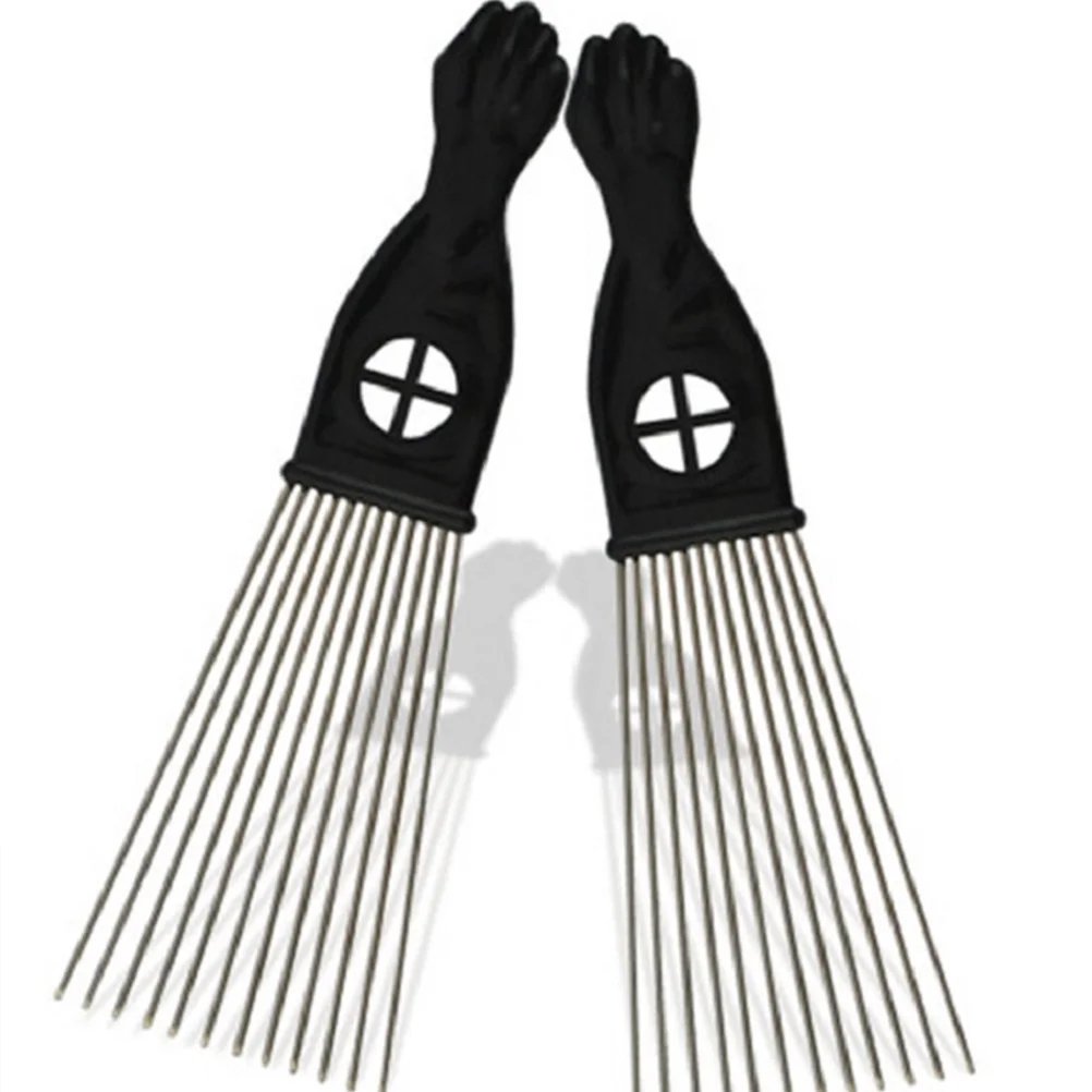 

Comb Hair Styling Slick Tool Curly Picks Pick Smooth Mens Brush Portable Wide Shaped Fan Metal Afro Straightening Teasing