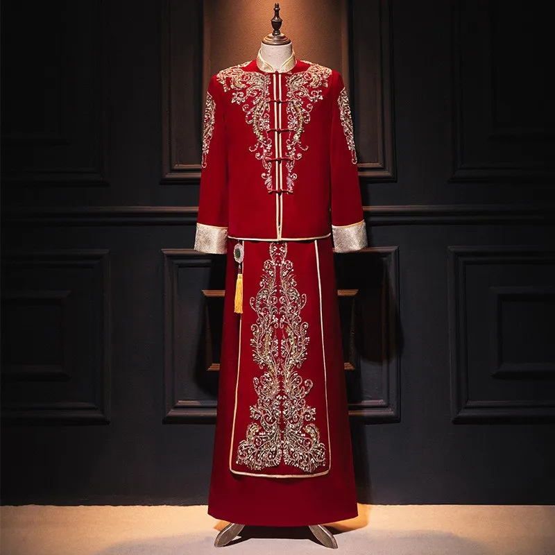 Xiuhe костюм мужской китайский свадебный для жениха весна-лето новинка 2024