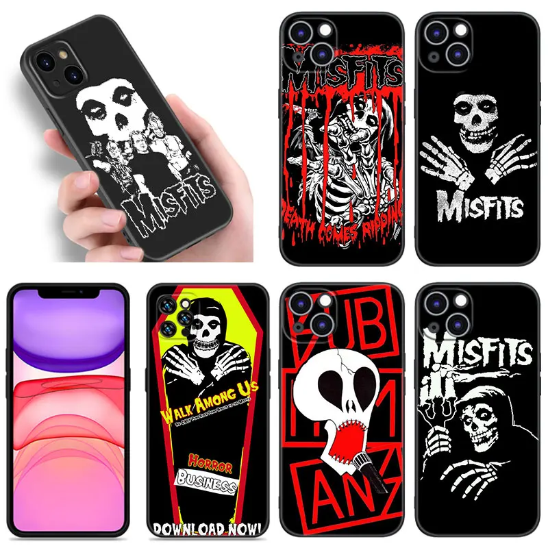 Чехол Misfits для Apple iPhone 12 13 Mini 11 14 Pro XS Max 6S 6 7 8 Plus 5S X XR SE 2020 2022, черный чехол