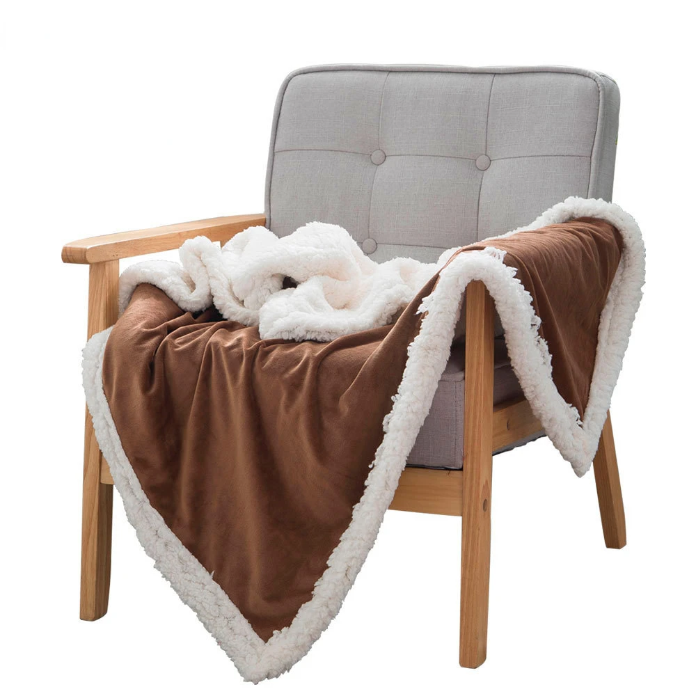 

Double Layer Blanket Spring and Autumn Warm Nap Blanket Sherpa Throw Blankets for Couch Thick Fuzzy Warm Soft Blanket for Beds