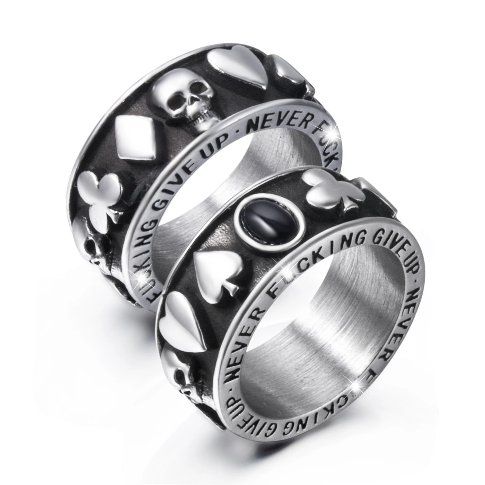Винтажные готические кольца с черепом для мужчин и женщин кольцо из нержавеющей