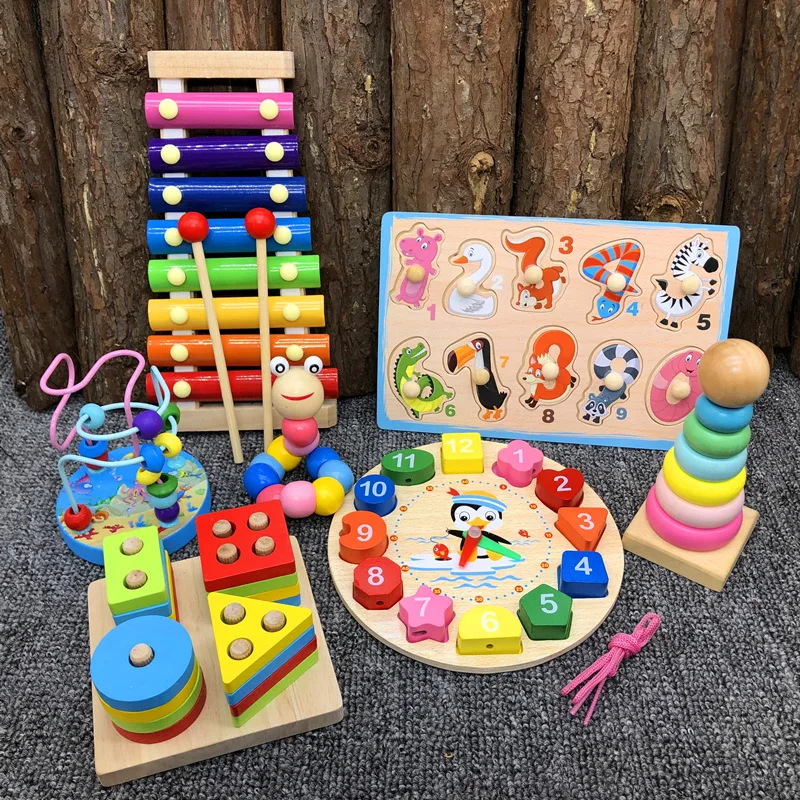 

Kids Wooden Puzzles Game Montessori Educatinal Wooden Toys Tools Baby Montessori Toy Educational Toys For Children free shipping