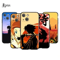 samurai champloo anime silicone cover for apple iphone 13 12 mini 11 pro xs max xr x 8 7 6s 6 plus 5s se black phone case
