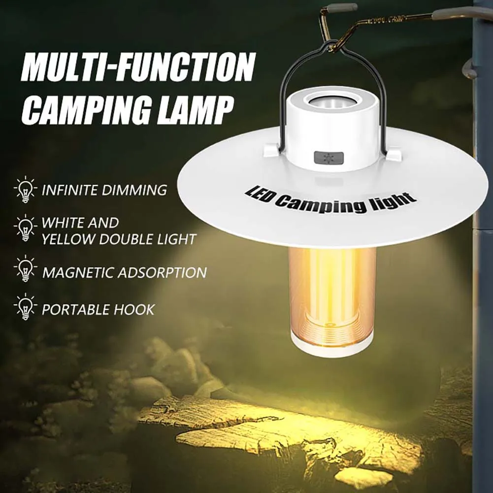 

320LM 5 Modes Camping Lantern LED XPE Atmosphere Light Type-C USB Rechargeable 2000mAh IPX4 Waterproof for Travel Hiking Garden