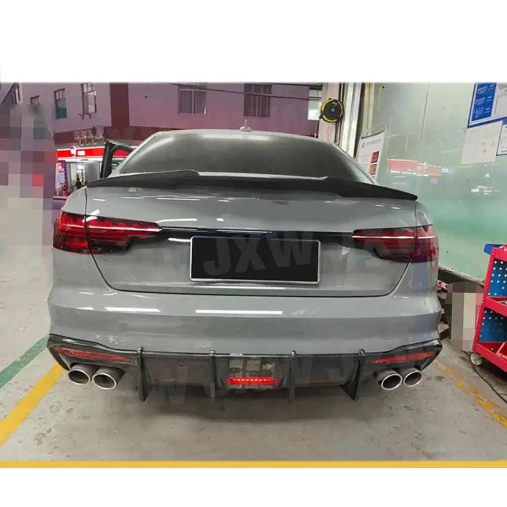 Диффузор заднего бампера из углеродного волокна со светодиодной подсветкой для