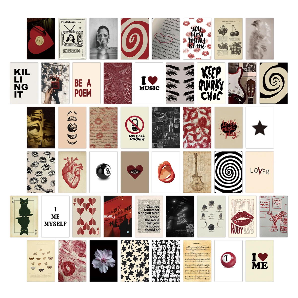 Винтажный набор открыток коллаж в стиле рок-звезды для девочек и центров города 50