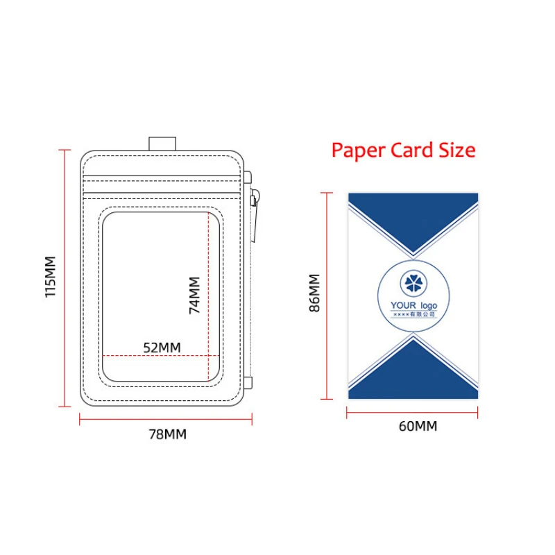 Держатель для Id-карты с несколькими отделениями карт чехол на молнии ремешком