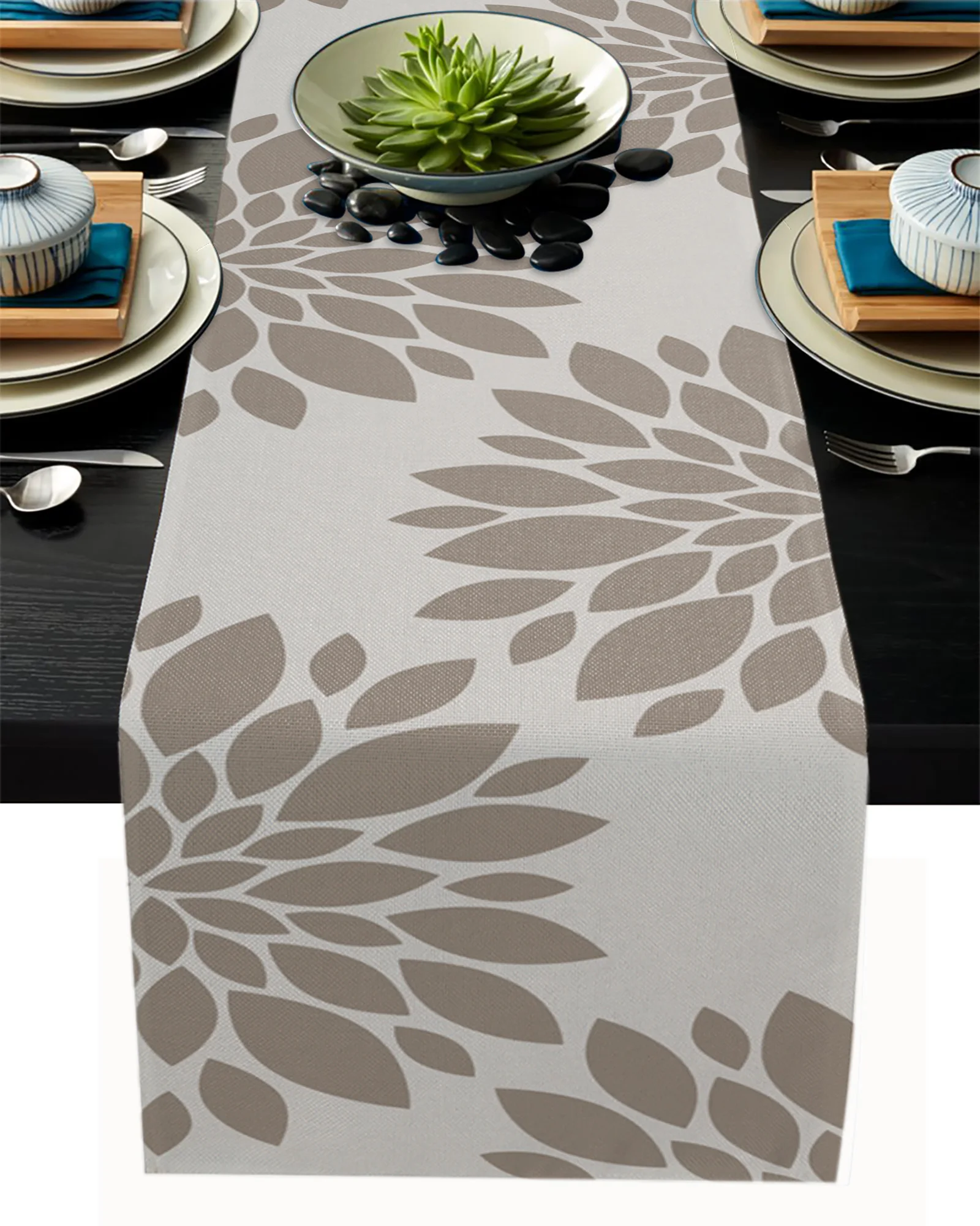 

Простой коричневый кофейный столик с изображением цветов Далии, декор для обеденного стола, украшение для свадебного стола, украшение для о...