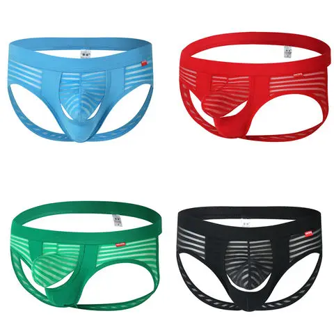 

Мужское нижнее белье пистолет разделение яиц ледяные шелковые полосы сзади двойные Т-обратно мужские сетчатые Боксеры Шорты для секса трус...