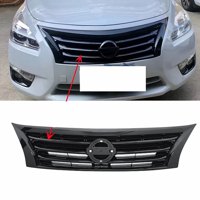 

Для Nissan Altima 2013, 2014, 2015, решетка переднего бампера, верхняя решетка в сборе, хромированная сетка, гоночные грили, гриль, автомобильные аксессуары