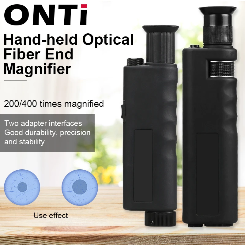 ONTi Handheld Fiber Optic Magnifier 200/400x Magnification Cable Detector for Adapter Interface 1.25/2.5MM with Type SC/FC/ST/LC