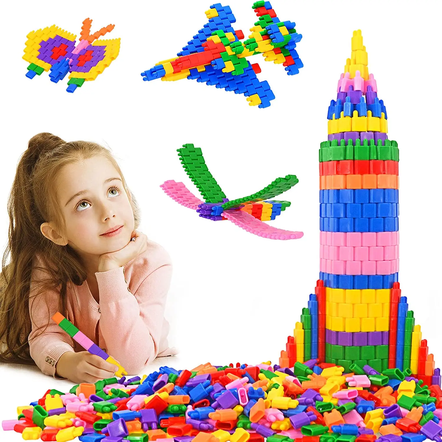 

Kids Building Blocks Construction Toy Learning Playset STEM Toy Educational Child Brain Development Preschool Kindergarten Toy