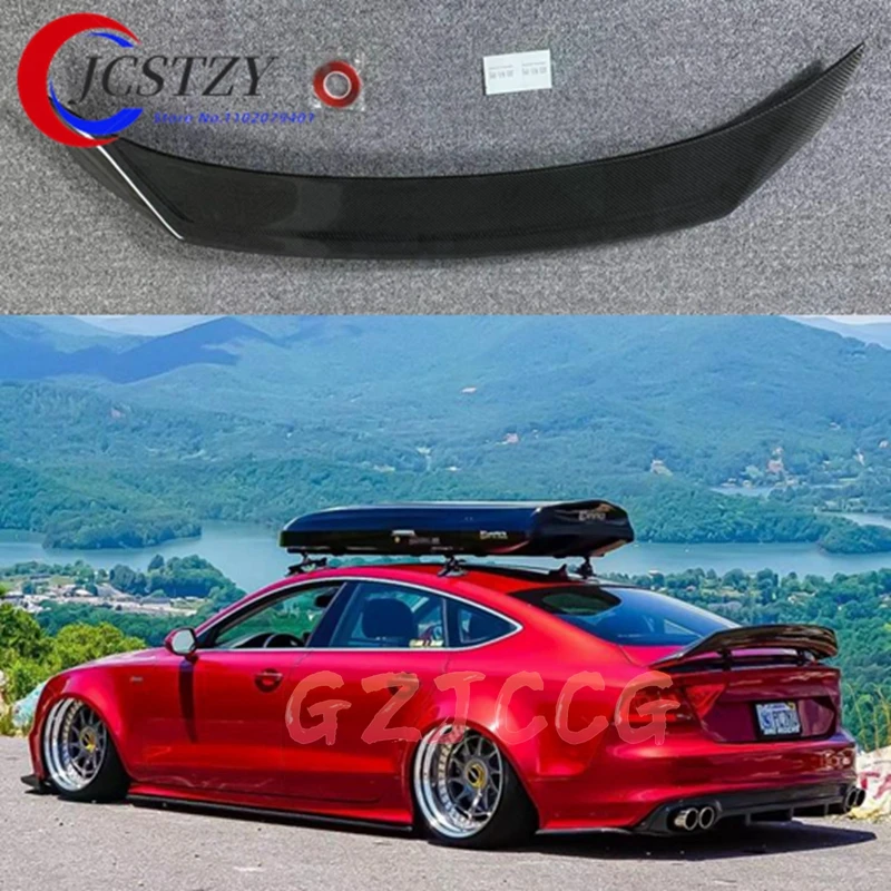 

Спойлер JCSTZY A7 из углеродного волокна для AUDI A7 S7 RS7 2013-2018, задний спойлер, задний спойлер, крыло багажника, автомобильные аксессуары