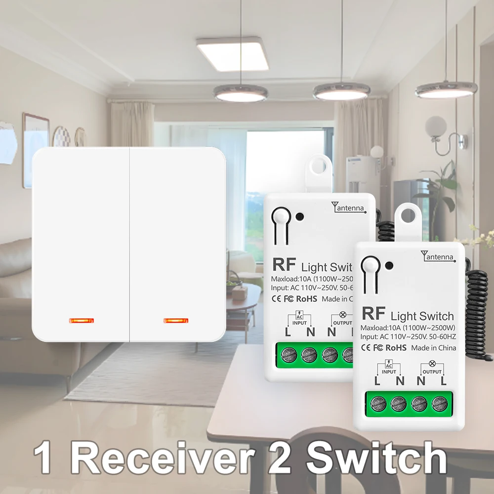 

Беспроводной интеллектуальный выключатель Tedeligo 433МГц 1/2/3 Gang