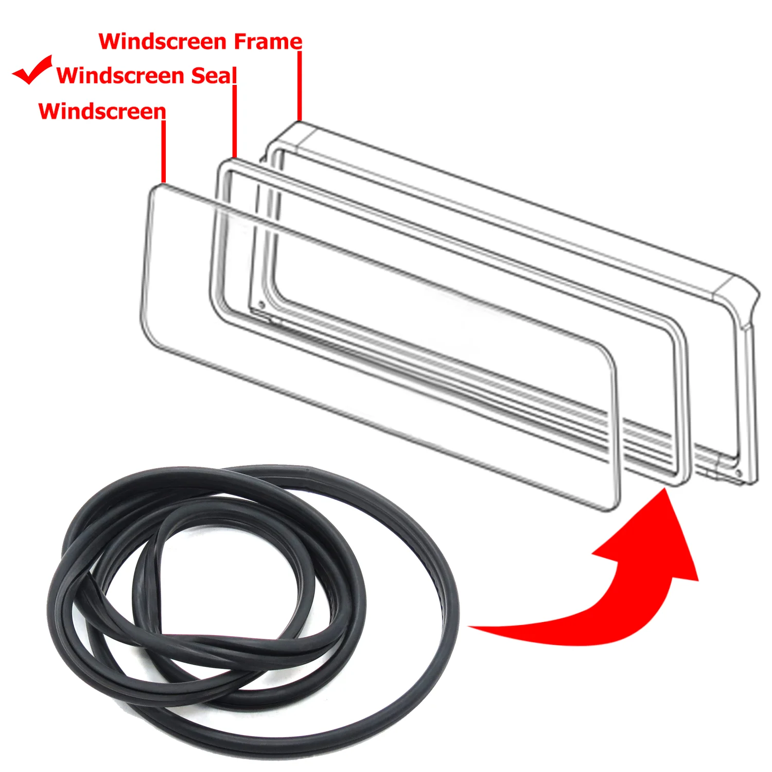 

Резиновое уплотнение лобового стекла для Land Rover Defender 90 110 130 LR056278 MUC3733 CPE500020