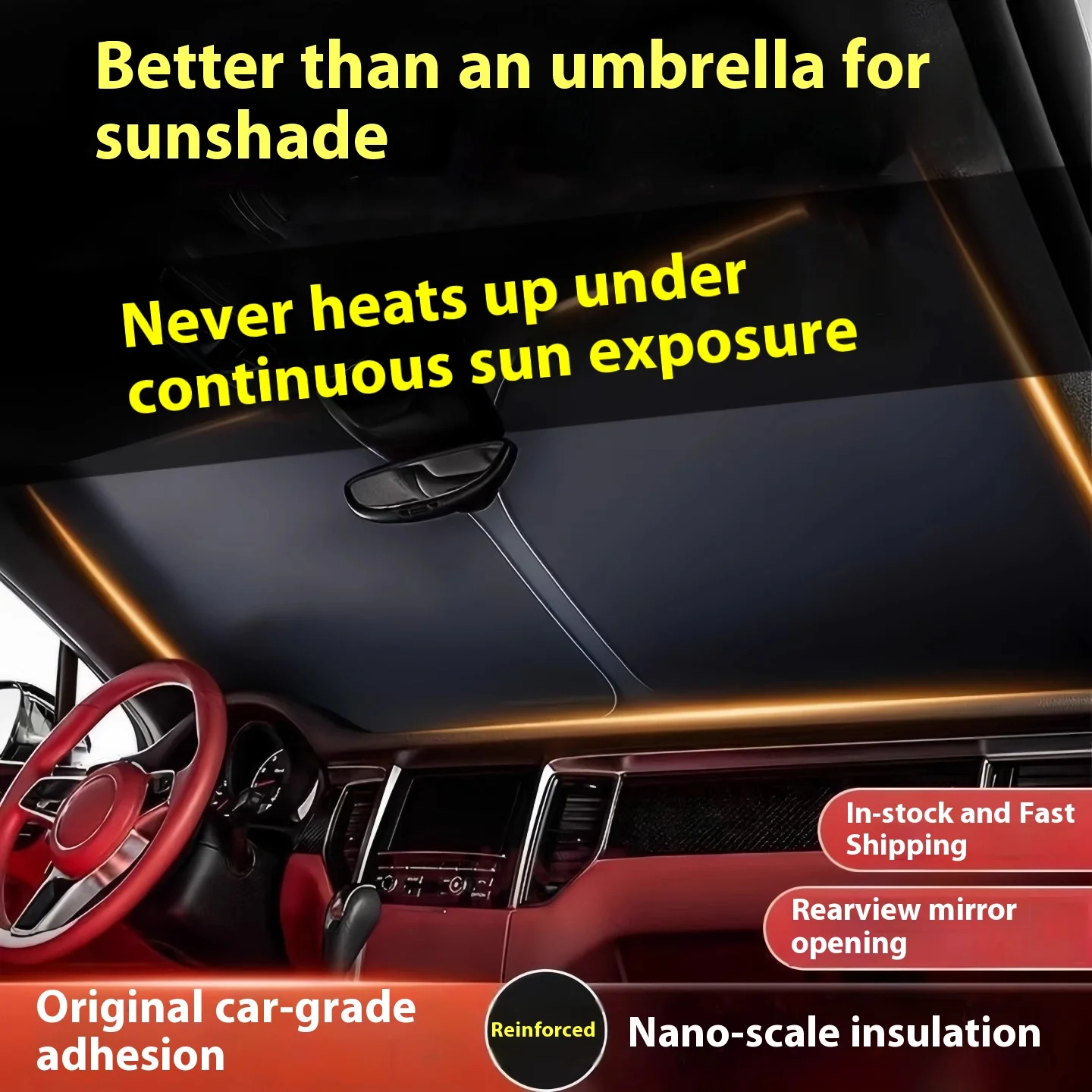 Фото Подходит для автомобилей Baojun 730/530/310/e200/360: солнцезащитный экран для лобового стекла, термоизоляционная панель-зонт. №3