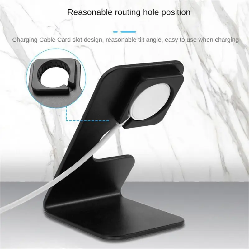 

Magnetic Suction Charger Station For Apple Watch Convenient Aluminum Alloy Smartwatch Charging Holder Stable Non-slip