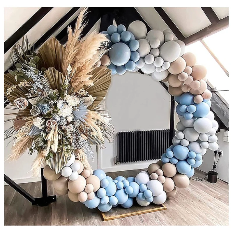 

140pcs Macaron Double Apricot Matte Gray Balloon Garland Wedding Birthday Party Decoration Baby Shower Decorations