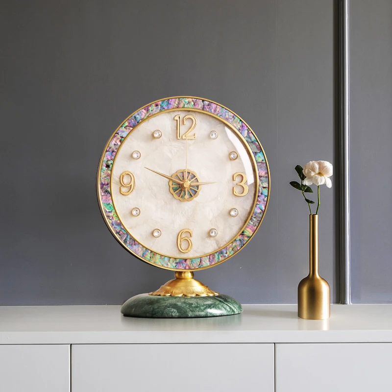 Латунные маленькие настольные часы украшение для дома с орнаментом креативные