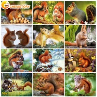 sdotyuno oil picture by numbers on canvas animal squirrel picture paint by number diy crafts kit for adults home wall art decor