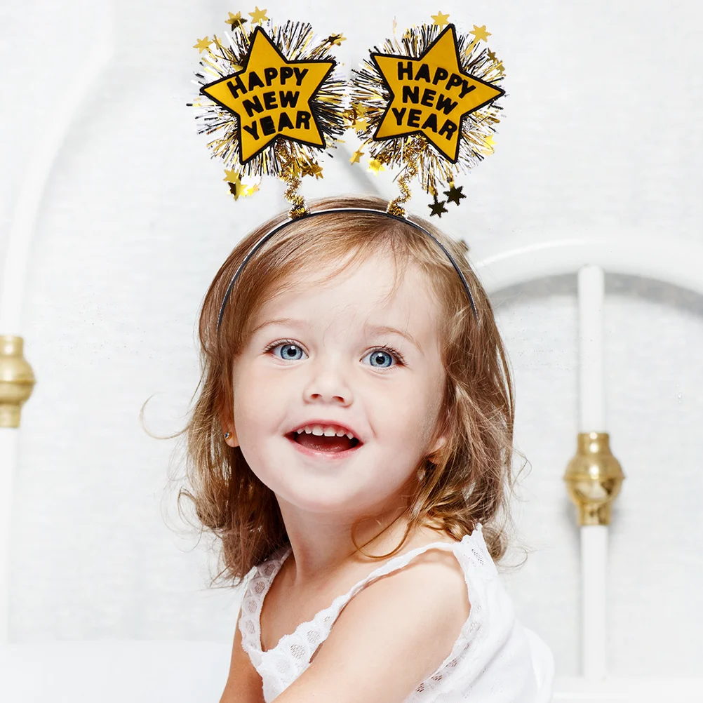 

Happy New Year Headband Star Headband New Year Party Headband Glitter Headband