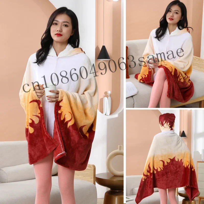 Аниме одеяло плащ Nezuko Косплей Костюм взрослая Толстовка банный халат отряд