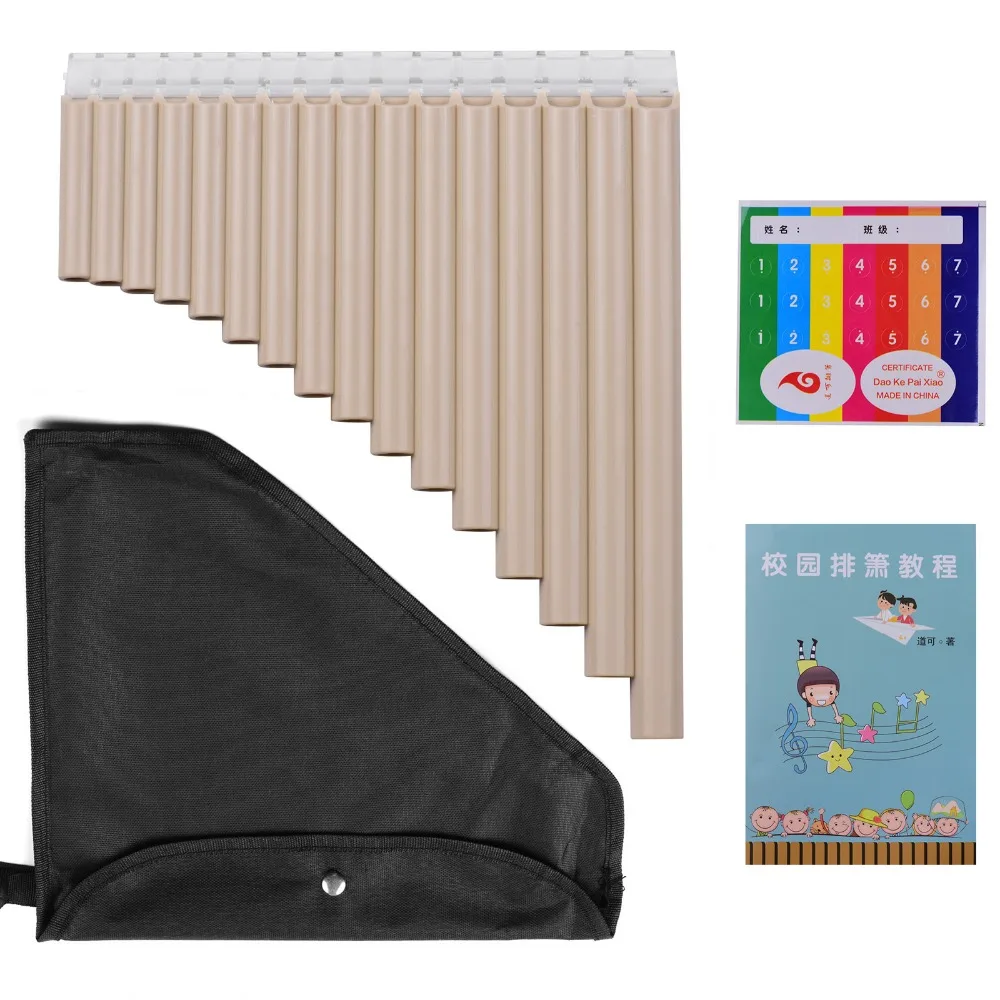 

16/18 Pipe Pan Flute Panpipes C Key Pan Pipes for Beginners Students with Mouthpiece Carry Bag