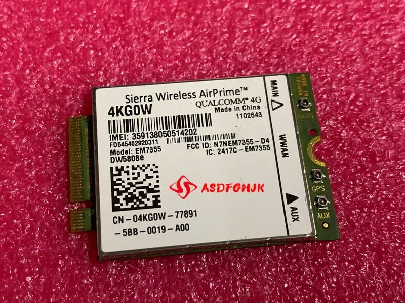ДЛЯ Dell Venue 11 Pro Latitude 14 12 04KG0W 4KG0W CN-04KG0W Gobi5000 EM7355 DW5808e LTE/EVDO/HSPA + 42 Мбит/с NGFF 4G