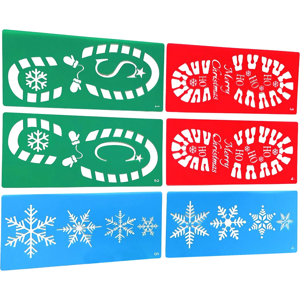 

6 Pcs Drawing Templates Decor Christmas Painting Decorative Crafts Snow Stencils Decorate Spray