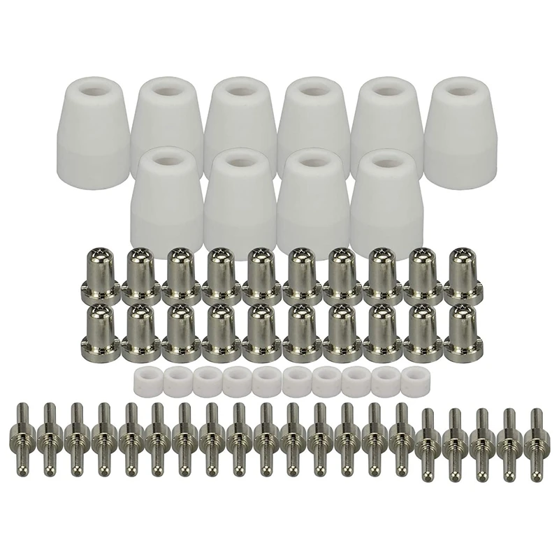 

60Pcs Plasma Cutter Tip Electrodes & Nozzles Kit Consumable Accessories for LG-40 PT-31 Plasma Cutter Welding Tools