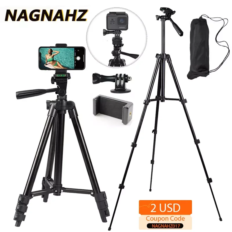 

NA-3120 Phone Tripod Stand 40inch Universal Photography for Gopro iPhone Samsung Xiaomi Huawei Phone Aluminum Travel Tripode Par