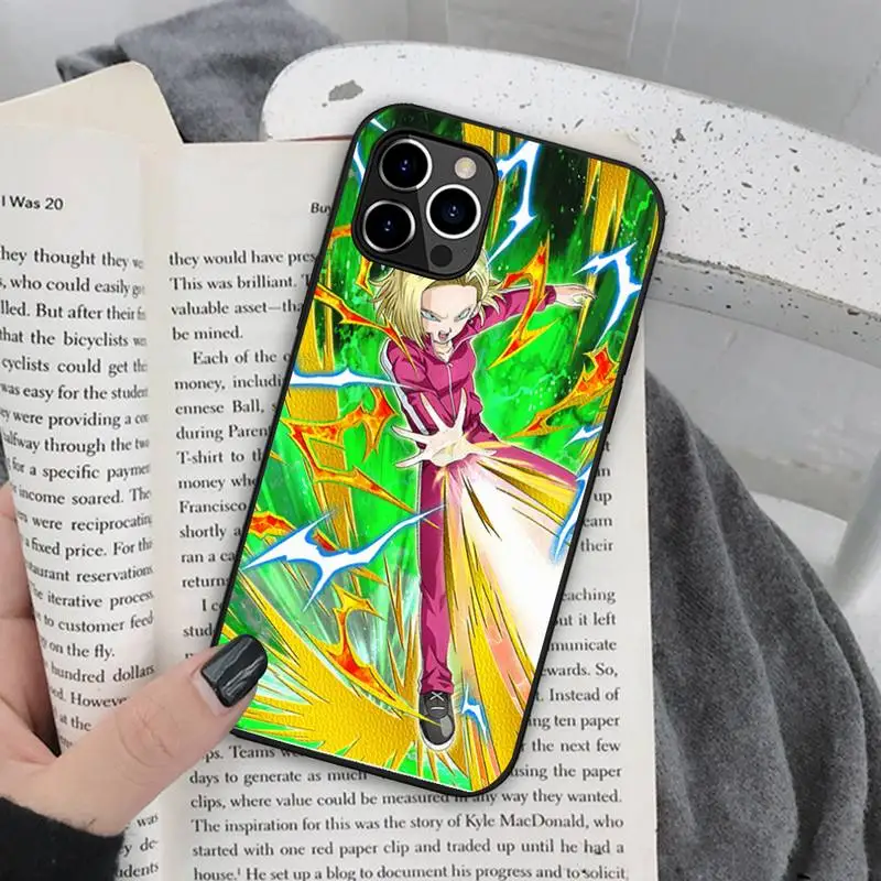 Чехол для телефона Dragon Ball Z Android 18 силиконовый мягкий чехол iphone 13 12 11 Pro Mini XS MAX 8 7 Plus X