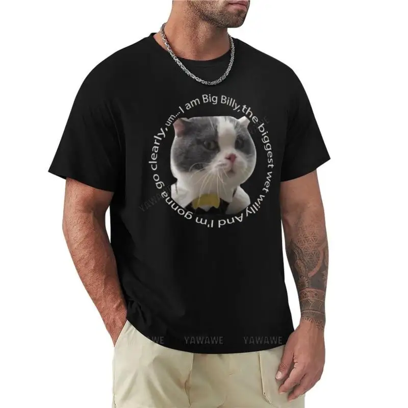 

t-shirt men cotton Big billy cat cat T-Shirt quick drying shirt plain t-shirt t shirts for men graphic black tee-shirt