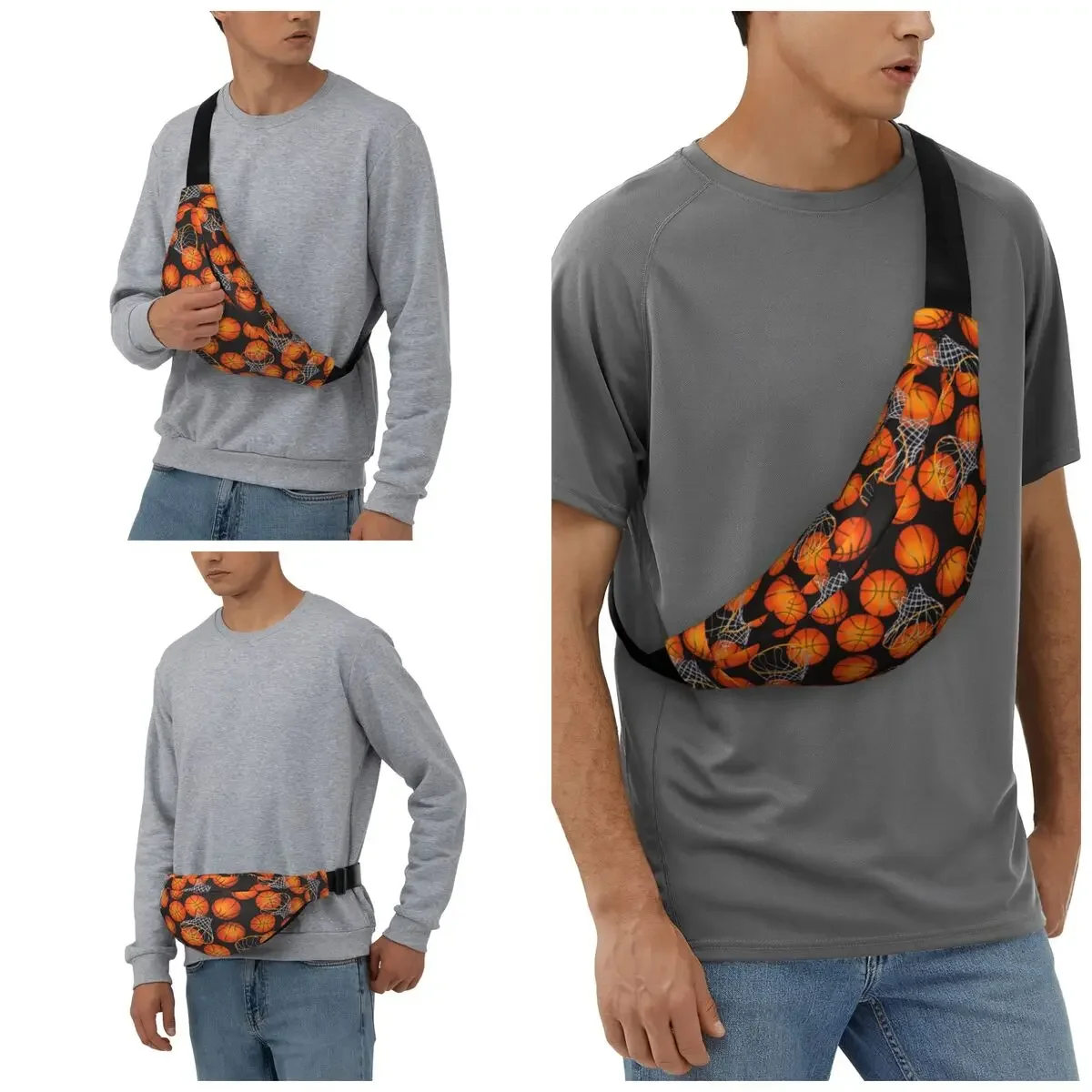 Повседневная поясная сумка с рисунком баскетбольных мячей на заказ для мужчин и
