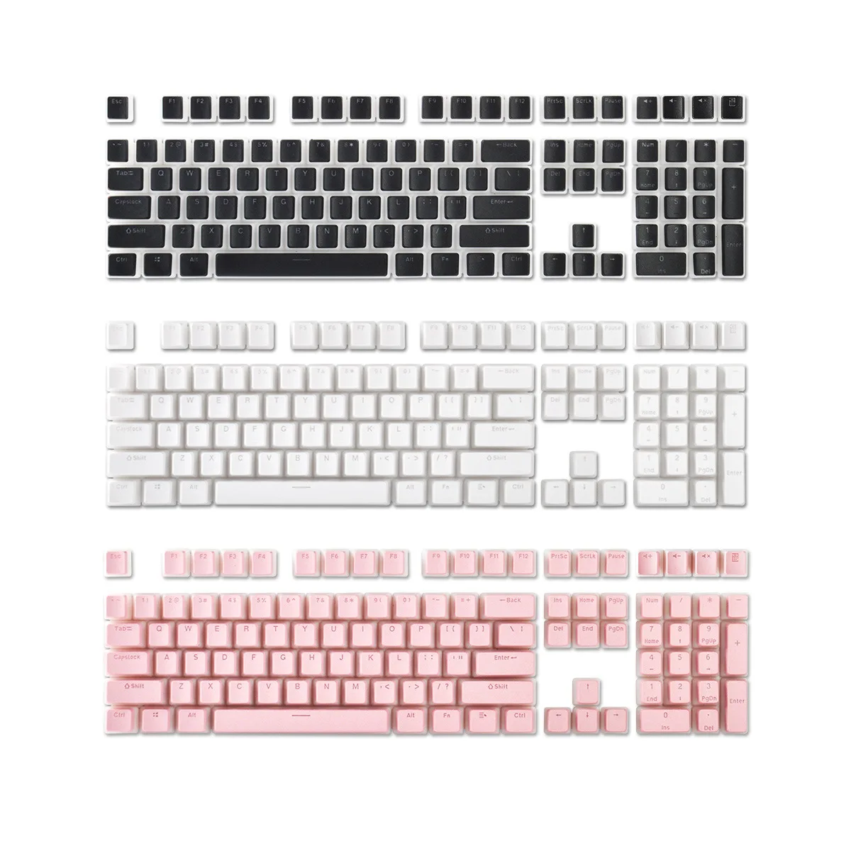 

129 Key OEM Double Shot PBT Pudding Keycaps for 61/62/68/82/84/87/104/108/980K Layouts Mechanical Keyboard