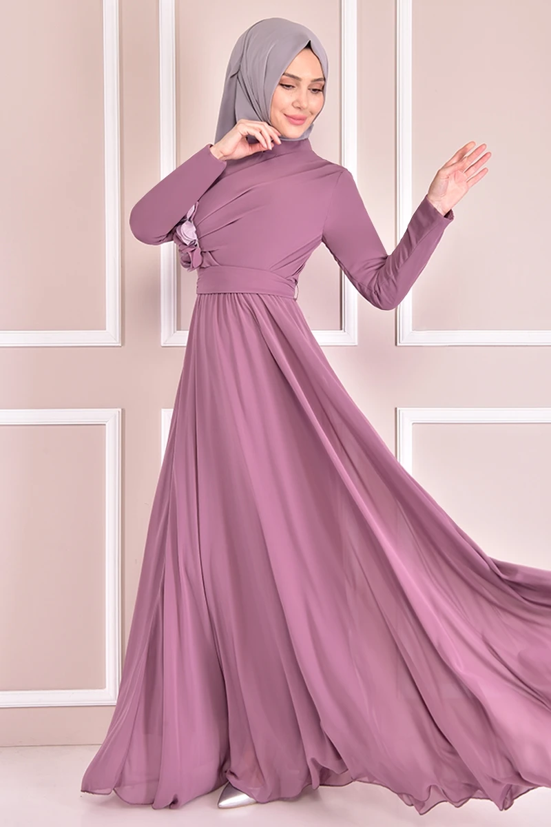 

Chiffon Dress Purple LIY21071