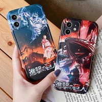 japan anime attack on titan phone case for iphone 11 pro max 12 mini xs x xr 7 8 plus phone funda cute cartoon soft tpu cover
