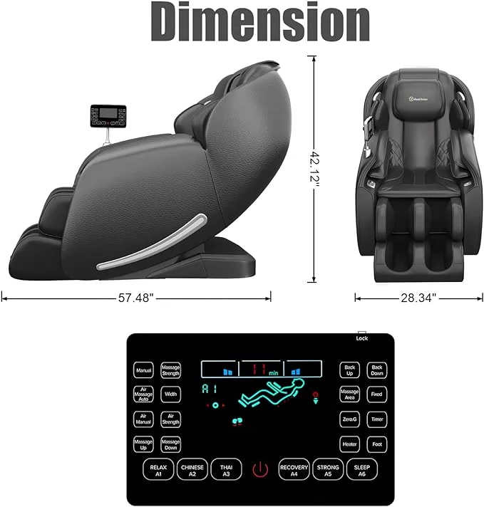 Склад в США массажное кресло Real Relax SL Favor-06 черный роскошный массаж тела с нулевой