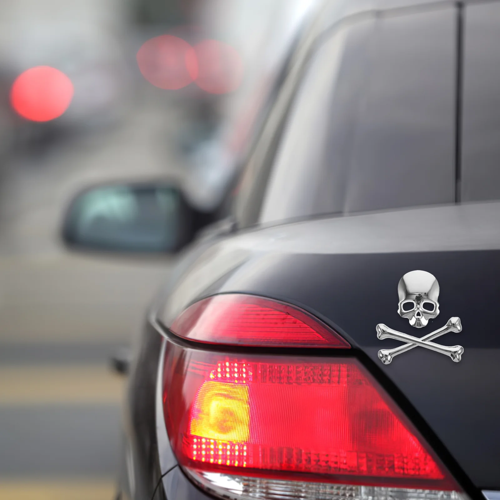 Новый 3D череп металлические скрещенные кости автомобиль мотоцикл наклейка