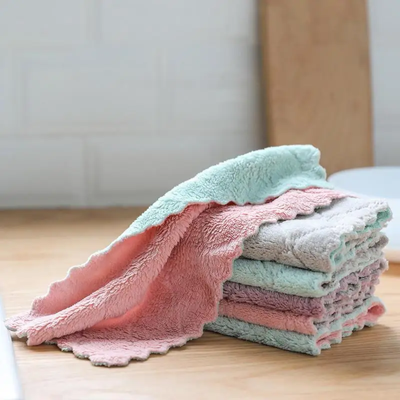 

Kitchen Cleaning Cloth Soft and Durable Thickened Absorbent Cleaning Towel Microfiber Dishcloth for Dishes Kitchen Bathroom Car