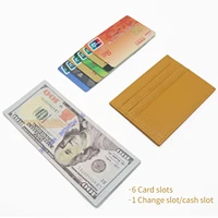 new design mens and womens card wallet cowhide holder matte leather retro multi card frosted fabric card holder