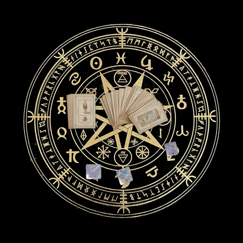 

49x49cm Tarot Card Tablecloth Flannel Geometric Figure Divination Altar Cloth Board Games Oracle Card Pad Runes Supplies