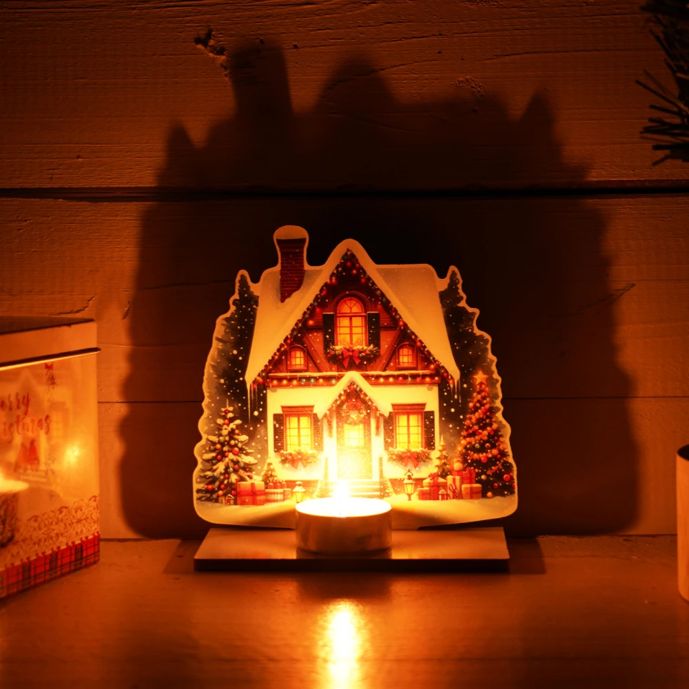 Putuo Decor 1 шт. художественный деревянный декор стола подсвечник с рождественским