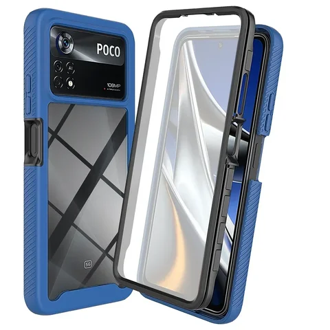 Для POCO X6 X5 M5s X3 NFC 360 Защитная передняя задняя панель Xiaomi Poco X4 Pro 5G Crystal Case Funda C65 M4 6 3X4 5 M Чехол-бампер