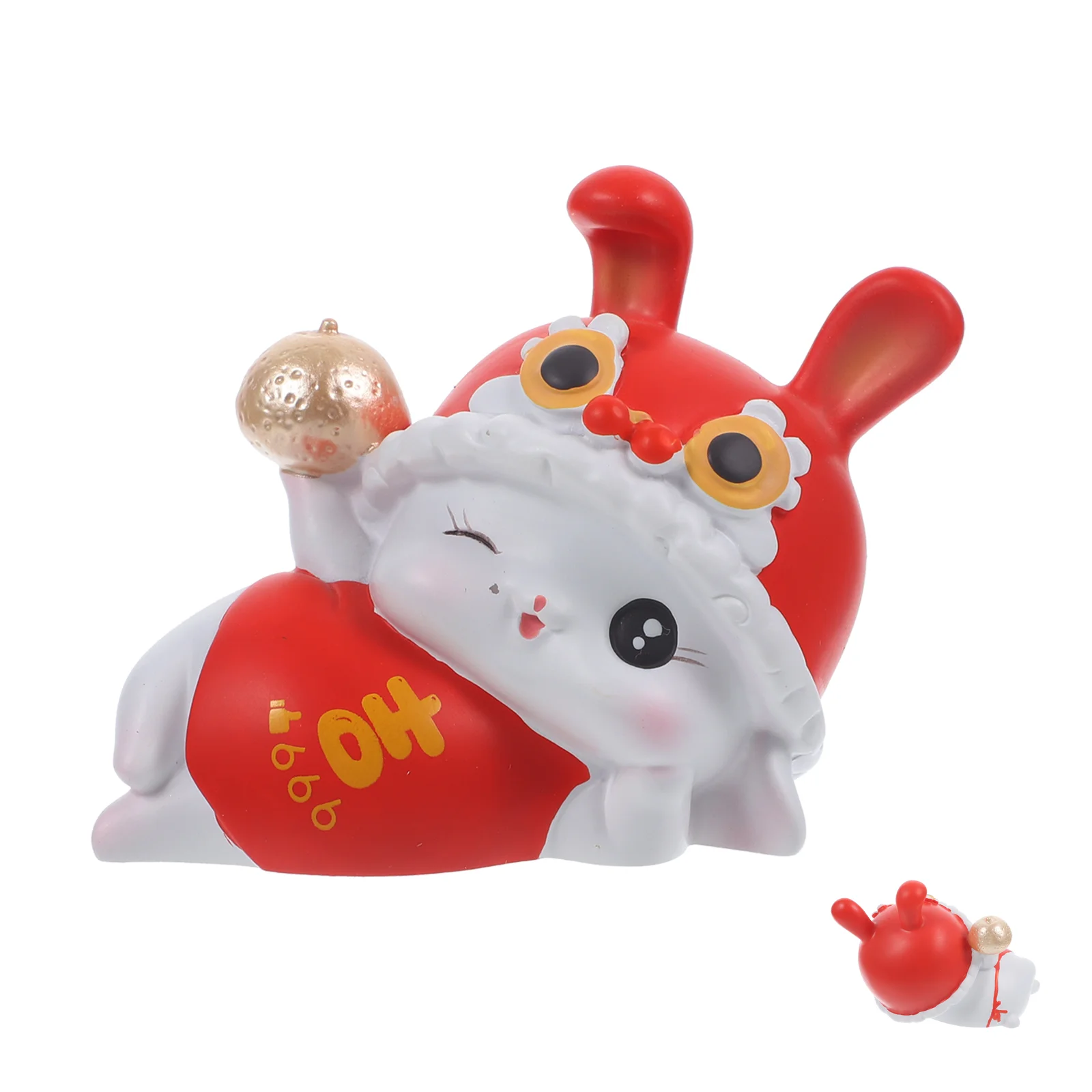 

Bunny Rabbit Figurines Statue Decor Year Chinese Mini Miniature Zodiac Figurine Figures Ornament Head Shaking New Desktop Resin